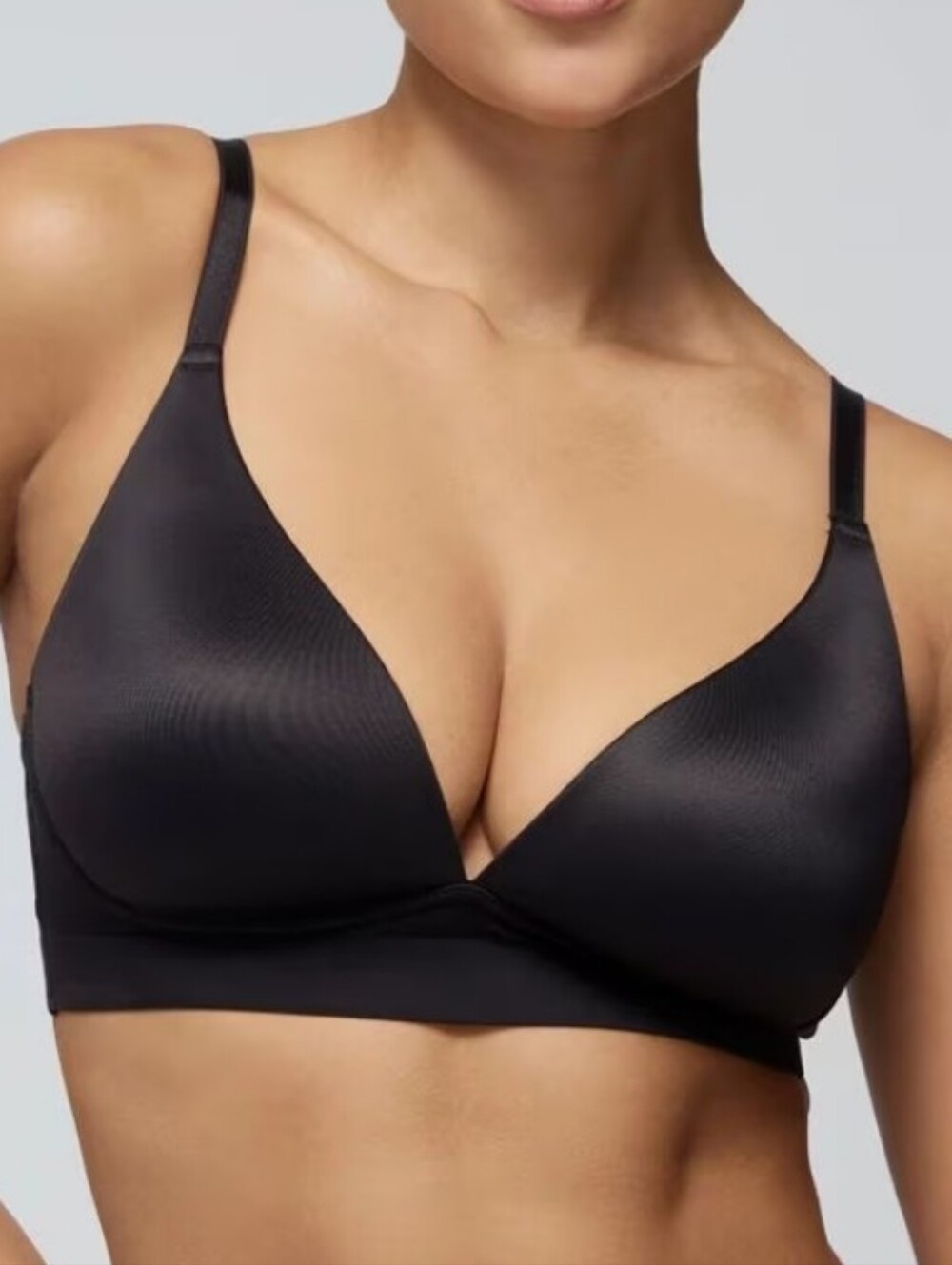 Soma Enbliss Luxe Plunge Wireless Bra Bralette, Black, Sz XL